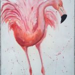 Rosa FlamingoAcryl 50 X 90 cm